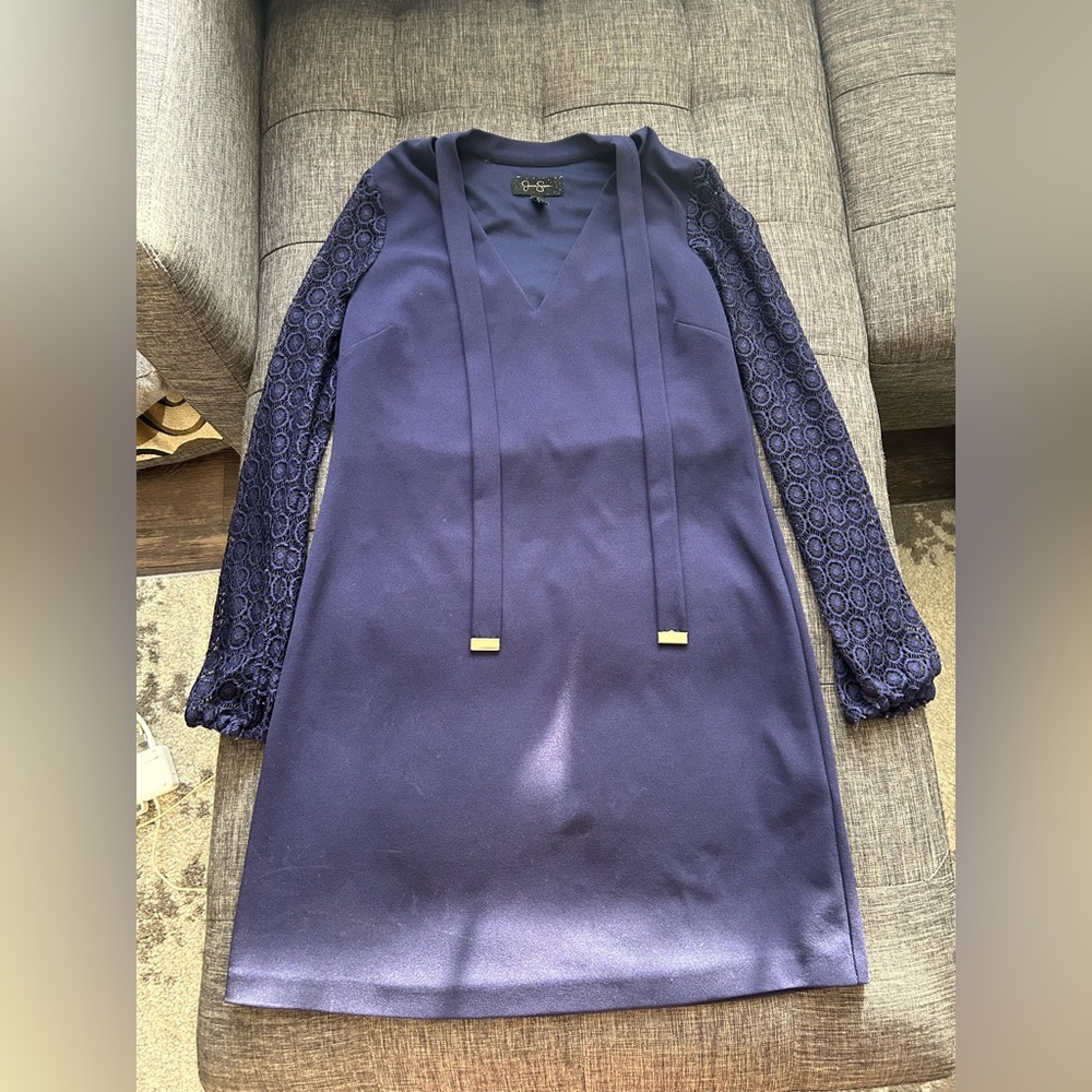 Jessica Simpson Shift Dress with Ties in Deep Purple (M)